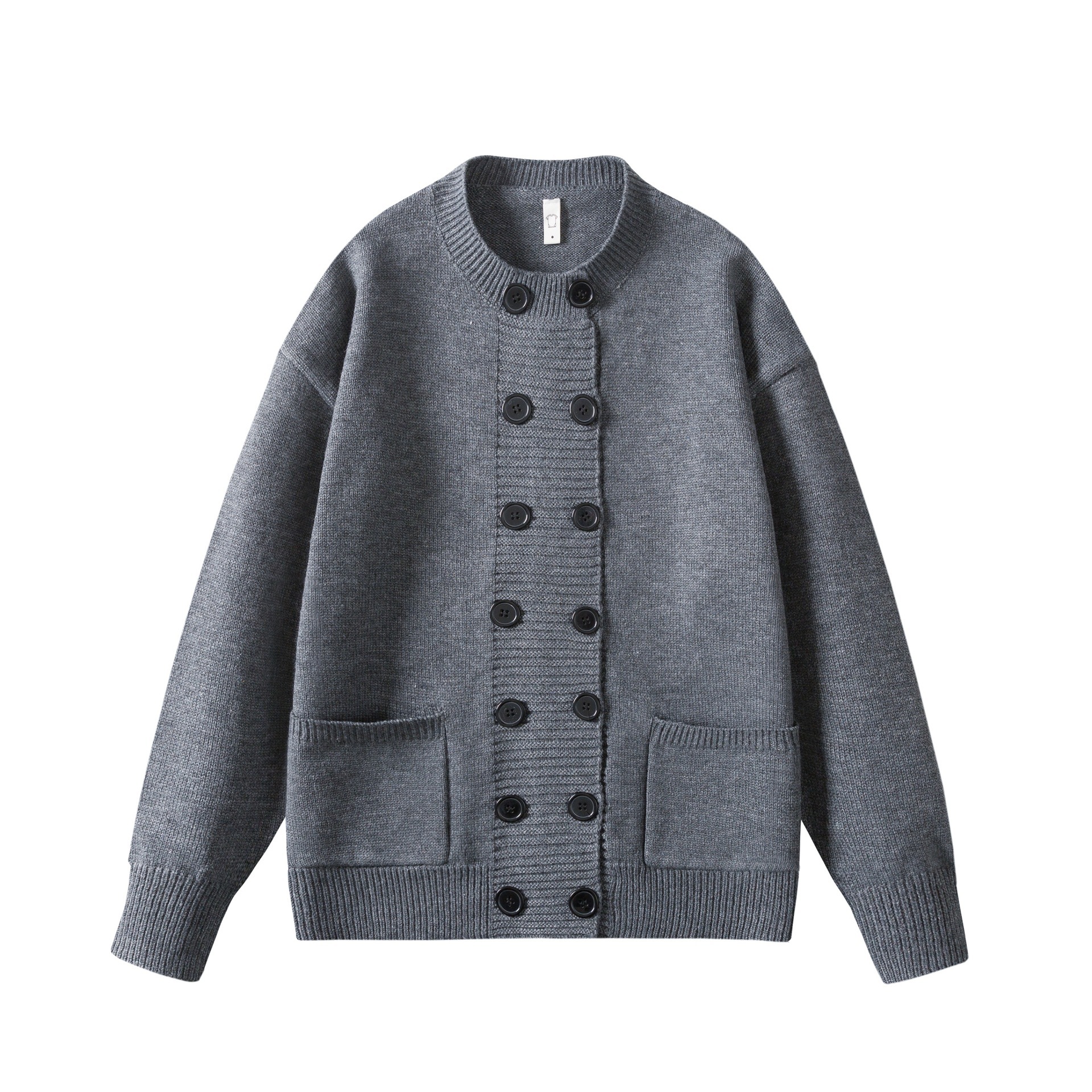 Explosiones transfronterizas de tamaño europeo de doble hebilla cardigan chaqueta suéter de punto hombre viejo viento otoño invierno fábrica al por mayor