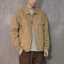 春秋季新款休闲外套男宽松合身牛仔夹克复古工装潮流男装衣服