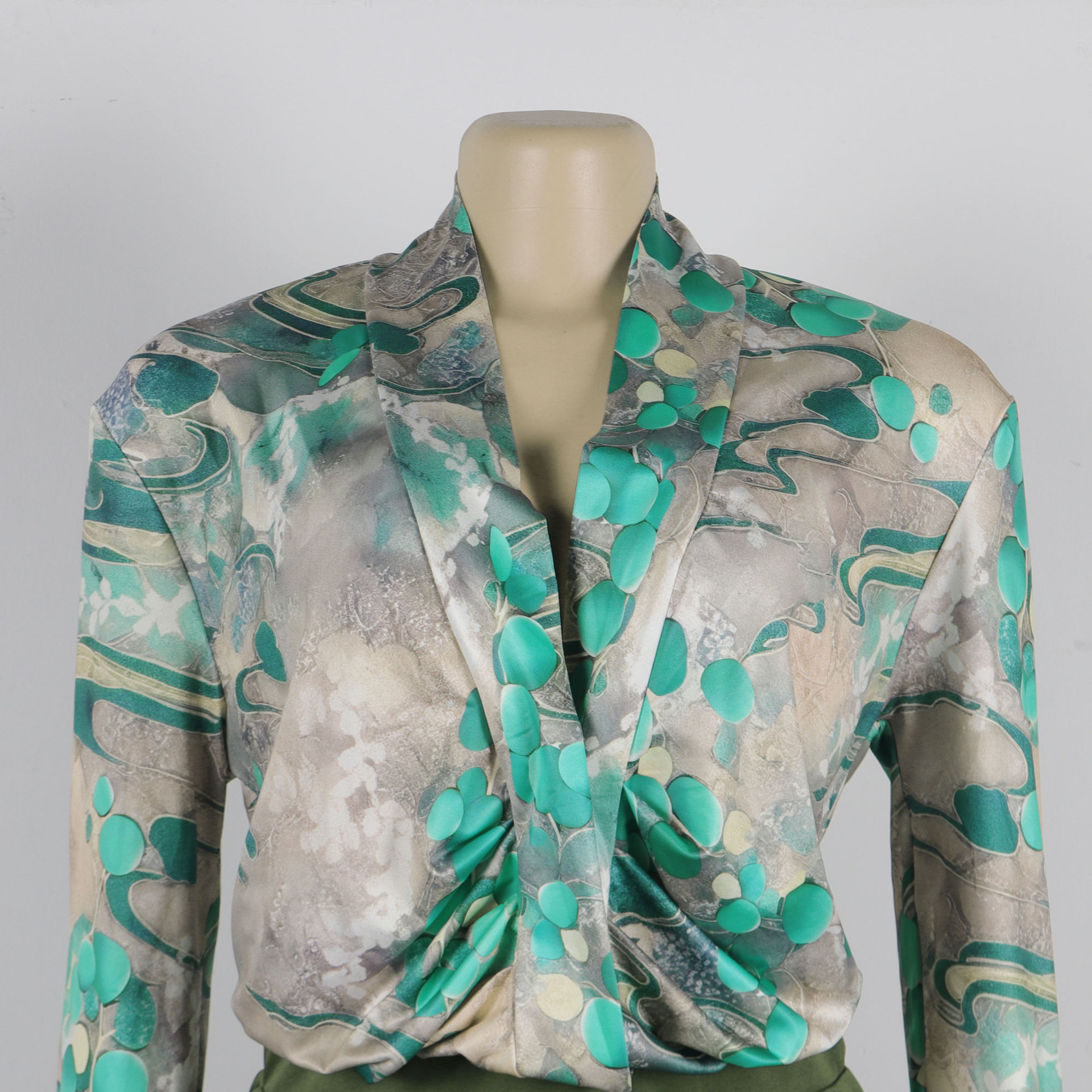 Women Printed V neck Shirt Wide Leg Pants Two Piece Set