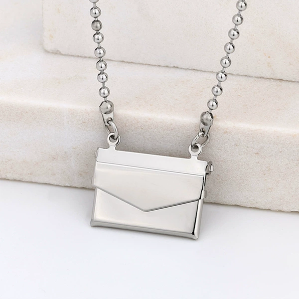 Glossy steel necklace, 22mm