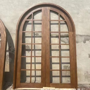 Elm Arch Door B&B Decoration Wooden Door Retro Box Flat Door Cafe Foldable Solid Wood Door and Window Combination