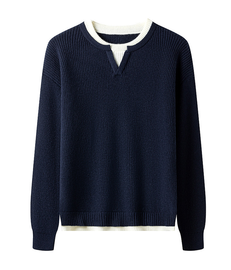 Otoño y invierno hombres vacaciones de ocio transfronterizas dos piezas suéter de punto hombre perezoso hoodie suéter de base suelto