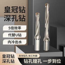 皇冠钻头刀杆刀片U钻暴力钻内冷加长喷水刀柄数控高速深孔钻铲钻