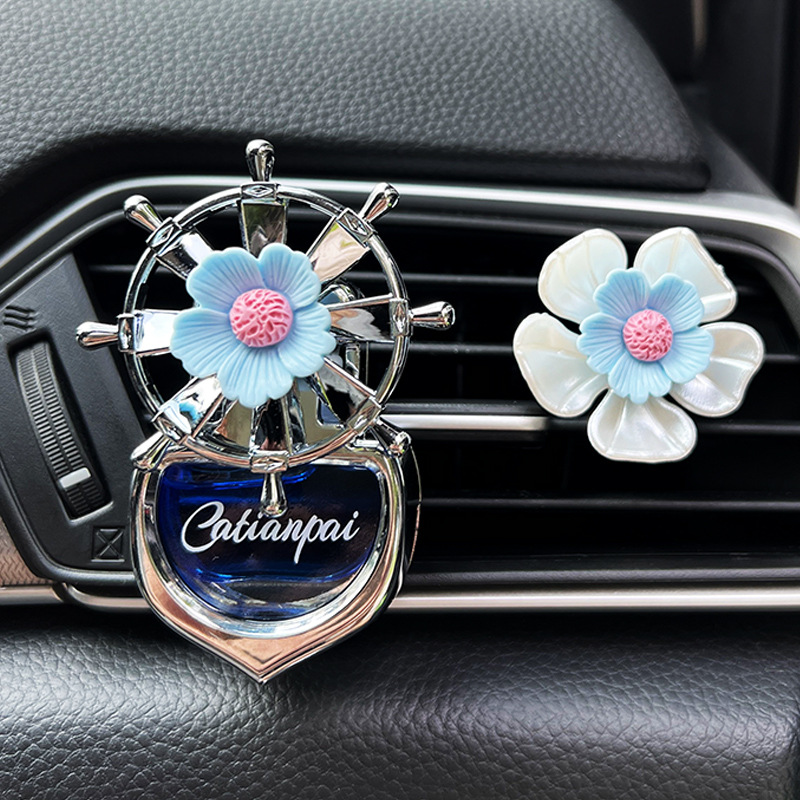 Aromaterapia para automóvil Decoración de salida de aire acondicionado para automóvil Perfume para automóvil Accesorios para automóvil Colgante de flores lindo Fragancia ligera duradera
