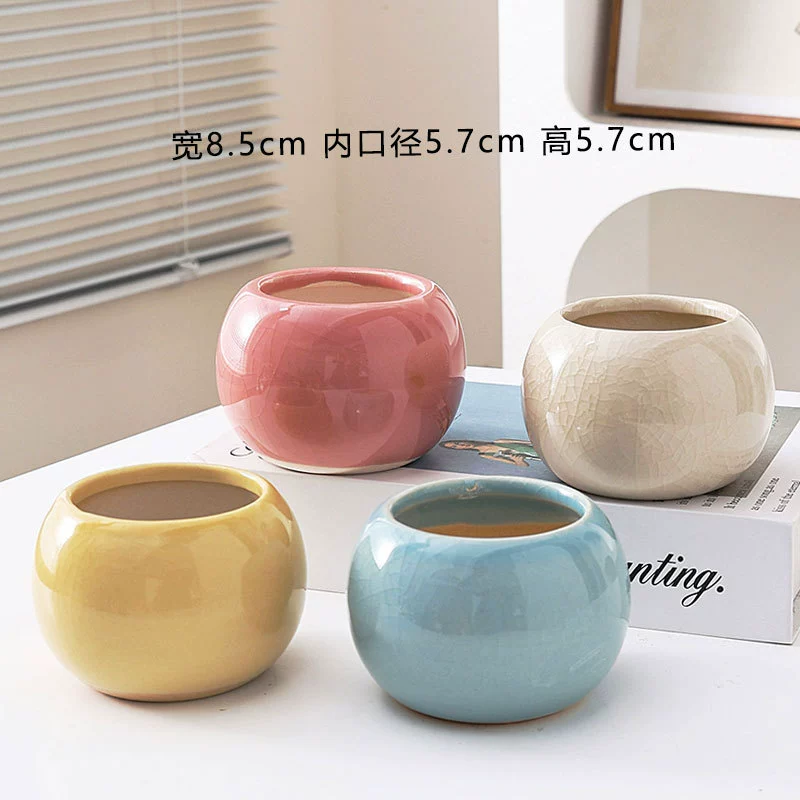 Creative Ceramic Flower Pot, Handmade Factory Direct, Assorted Decorative Designs, Small 7–10 cm