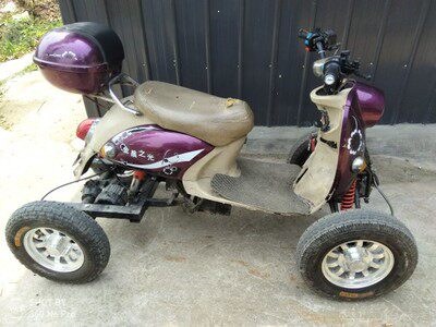 DIY four-wheeler accessories, 2-wheel modified inverted three-wheeler front axle frame, ATV suspension, brake, and steering assembly