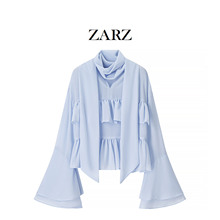 ZARZ 自制 欧美风 新款女装 洋气 时髦 休闲 时尚 雪纺长袖衬衫