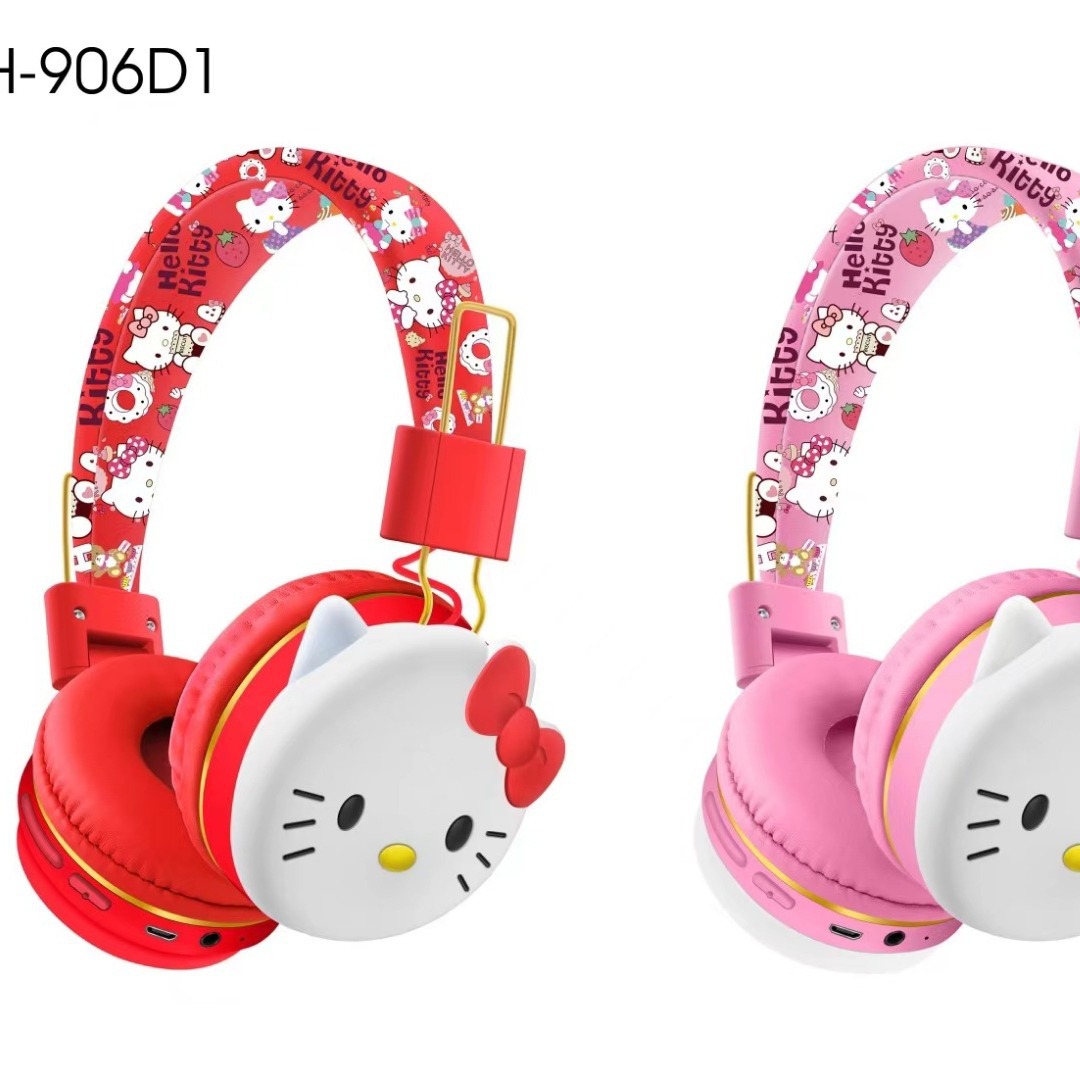 Nuevo AH - 906D1 creativo lindos dibujos animados Kitty niños auriculares Bluetooth inalámbricos auriculares estéreo