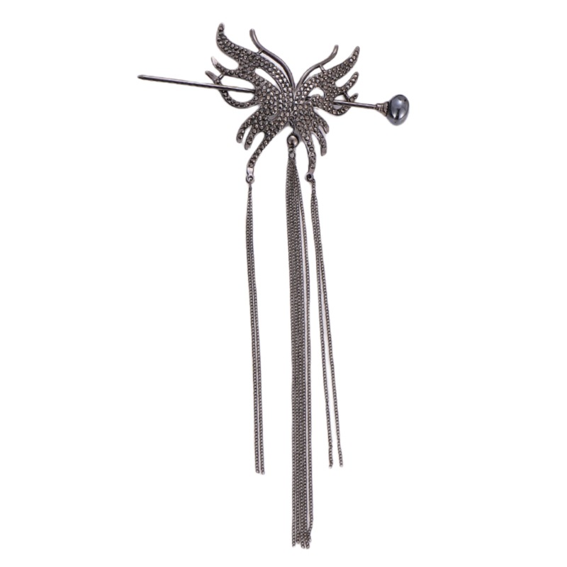 Estilo coreano de moda horquilla de metal cadena de la borla gran mariposa palillos estilo antiguo Nuevo de alta calidad horquilla rizador de pelo