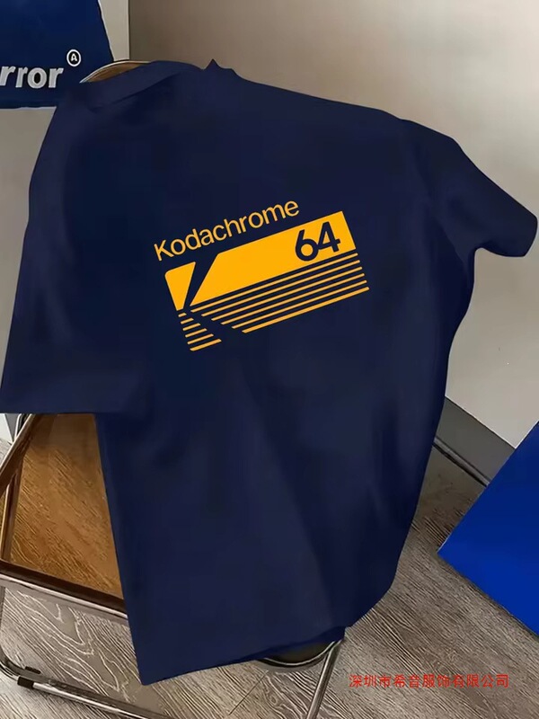 【Cross-Border European Size】Men's Summer Short-Sleeve Vintage Kodak Chrome 64 Film Print Breathable Cooling T-Shirt 【Cross-Border European Size】Men's Summer Short-Sleeve Vintage Kodak Chrome 64 Film Print Breathable Cooling T-Shirt