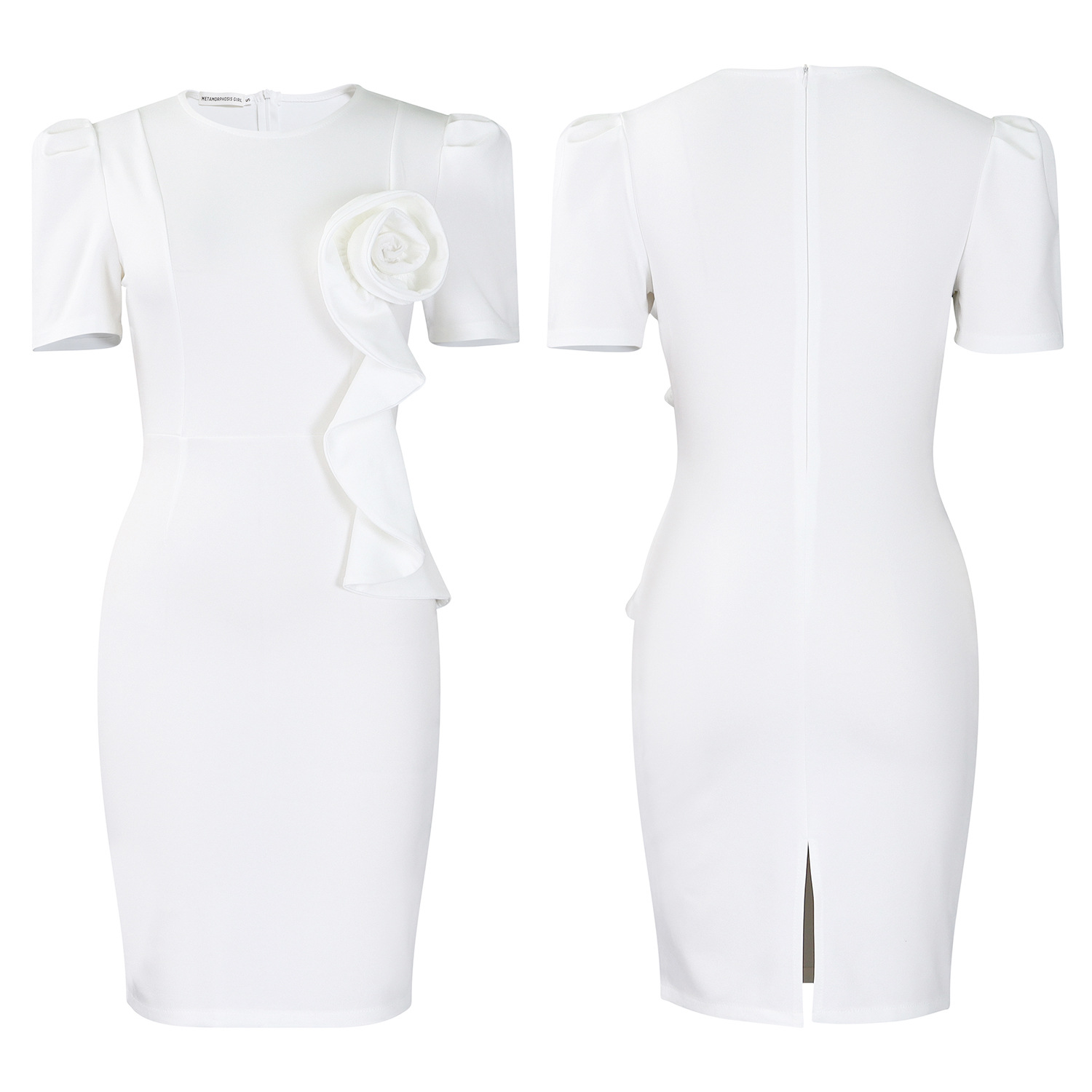 436g Weight Knee-Length Dress Length Type Short Sleeve Sleeve Length Sheath Dress Dresses Type Spandex, Polyester Fabric Type High Waist Waist Line Holiday, Banquet, Daily Occasion Round Neck Neckline Slim Fit Type Flower Pattern Summer Season Women's Gender Elegant Style Wholesale Women's Elegant Flower Holiday Banquet Daily Round Neck Short Sleeve Sheath Dress 51