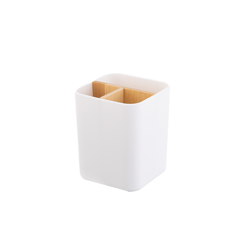 Hogar de bambú cepillo dientes titular cubo multifuncional baño cocina caja almacenamiento