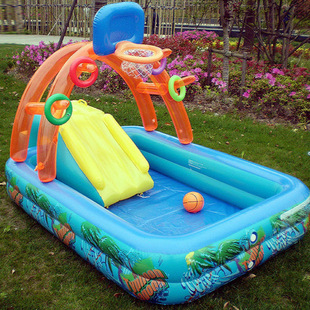 Inflatable Ocean Ball Pool Baby Paddling Pool Kidsren's Slide Swimming Pool Spray Water Thickeneded Fishing Sand Pool 77307