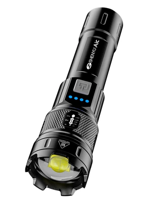 Flashlight Strong Light Rechargeable Outdoor Ultra-Bright Long-Range Small Mini Portable Household Durable White Led Lamp Xenon (UV fənərlər) - 400-mah-white-laser-wick-smart-electronic-display-type-c-fast-charging