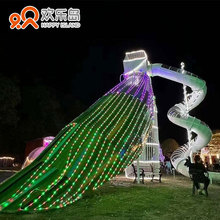 孔雀造型滑梯无动力游乐设备大型户外儿童乐园景区不锈钢组合滑梯