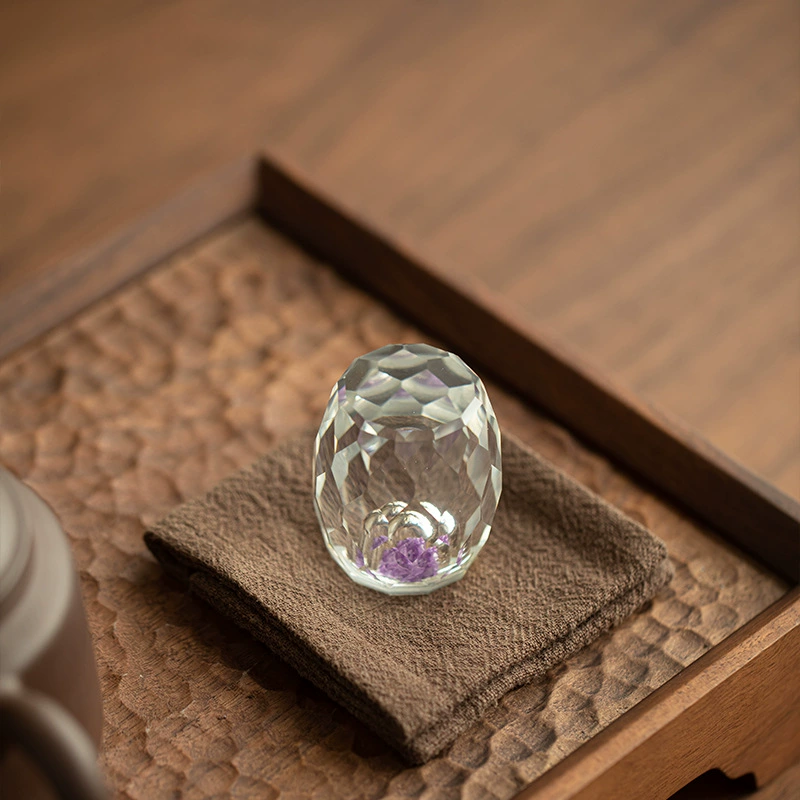 Хрустальная крышка ручной работы для чайника, утолщенный стеклянный чайный столик, чайный питомец, креативные чайные украшения, крышка чаши для чайного искусства