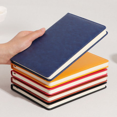 Oil wax cowhide grain A5 soft leather surface notebook simple stitching memo book edge binding business meeting record book customization