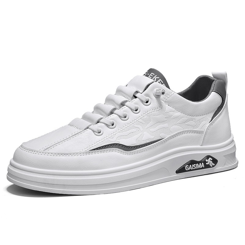 Zapatos de un pie para hombre de cuero de primavera 2025 nuevos zapatos casuales de cuero de cuatro estaciones zapatos de hombre de moda zapatos de skateboard