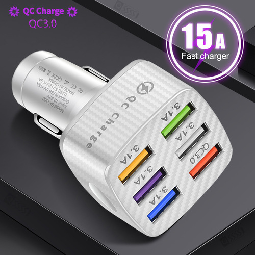 Six-port car charger new car charger 1 car charger car electronic charger multi-usb car charger qc3.0