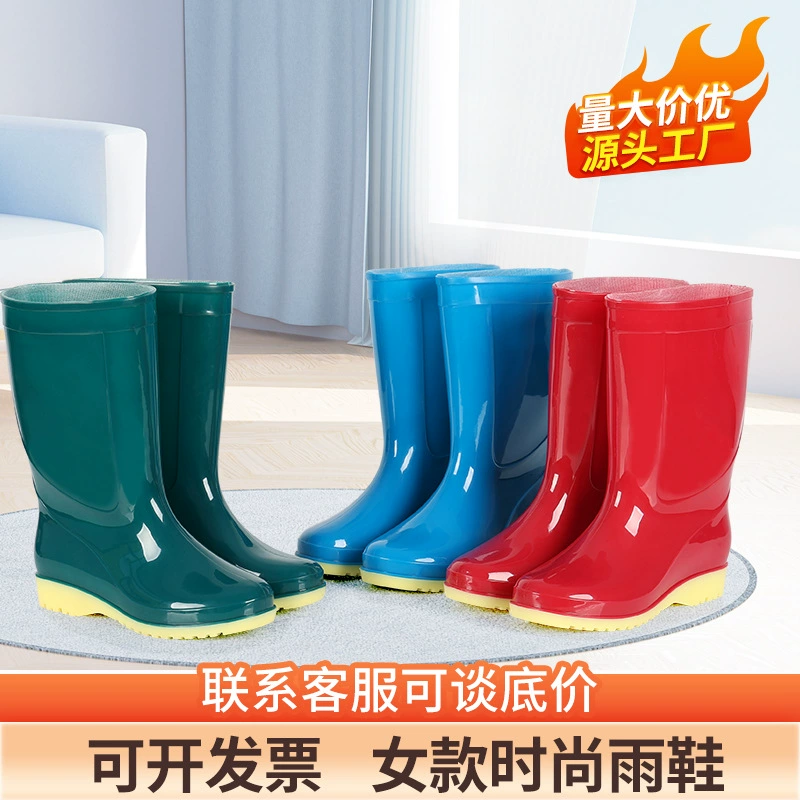 Женские модные сапоги-полусапоги из ПВХ для кухни, нескользящие, износостойкие, с резиновой подошвой, на флисовой подкладке, теплые хлопковые женские водонепроницаемые сапоги