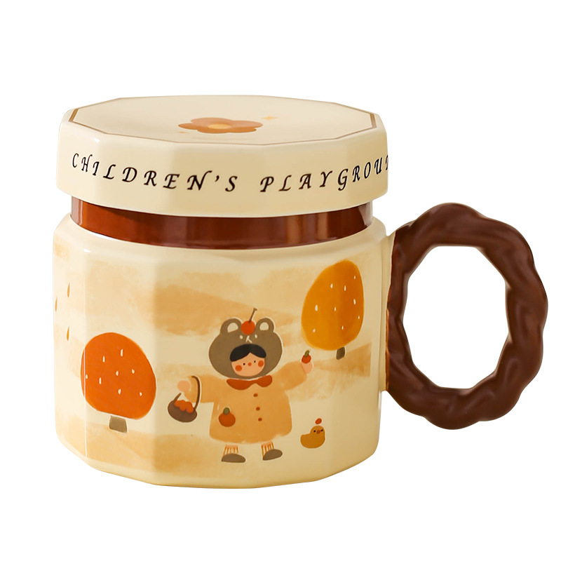 Vintage Girl Taza de cerámica regalo de mano pareja taza de agua taza de oficina de chicas taza de café