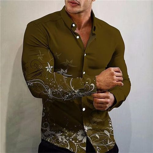 ヨーロッパとアメリカの新しいメンズルーズ3Dプリント半袖シャツファッショナブルなカーディガンラペルメンズ大きいサイズシャツ在庫なし|undefined