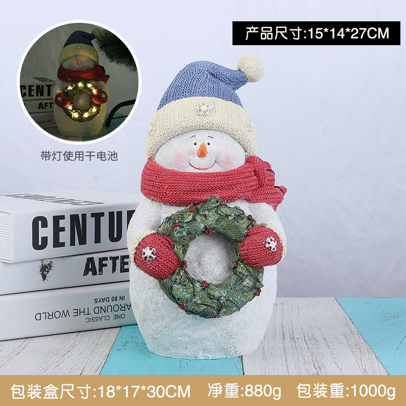 Decoración de Navidad americana creativa Navidad luminoso regalo resina artesanía hogar sala de estar decoración de escritorio