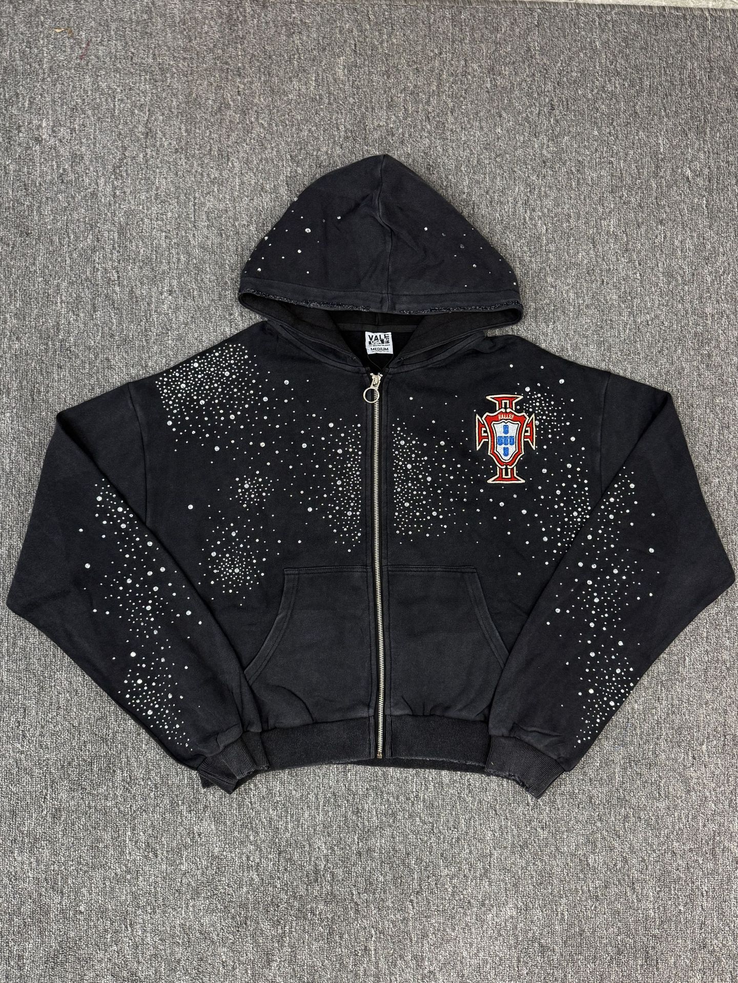 Vale Zip Up Jacket Rhinestone Black