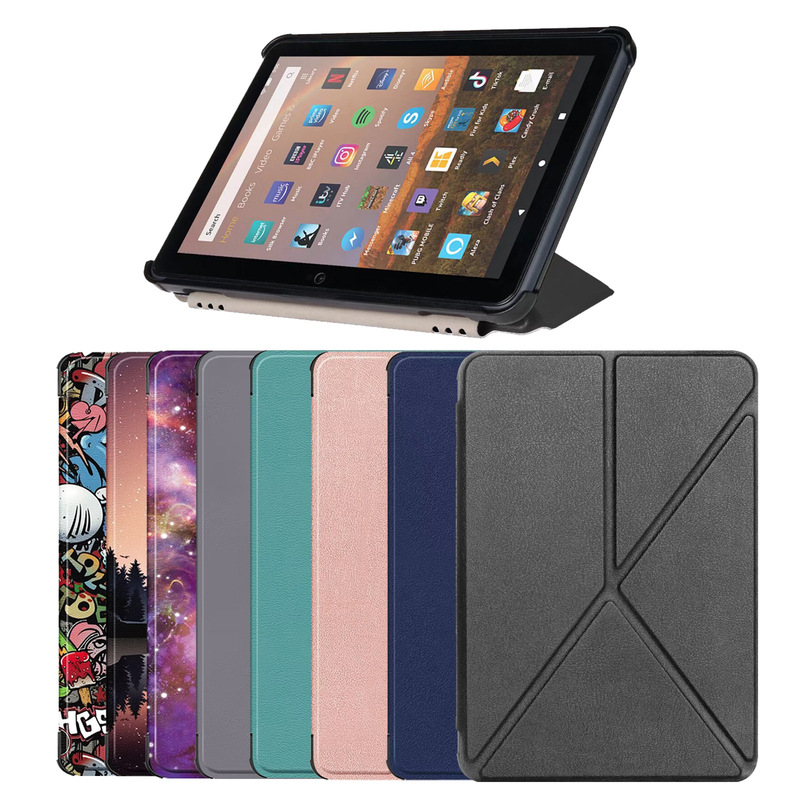Suitable for Amazon Fire HD 8 Plus 2020 Tablet Protection Leather Case Bracket Trifold Hibernation