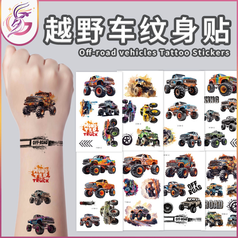 Off-road Vehicle Tattoo Sticker Wild Cool Off-road Vehicle Disposable Waterproof Sweatproof Temporary Tattoo Sticker