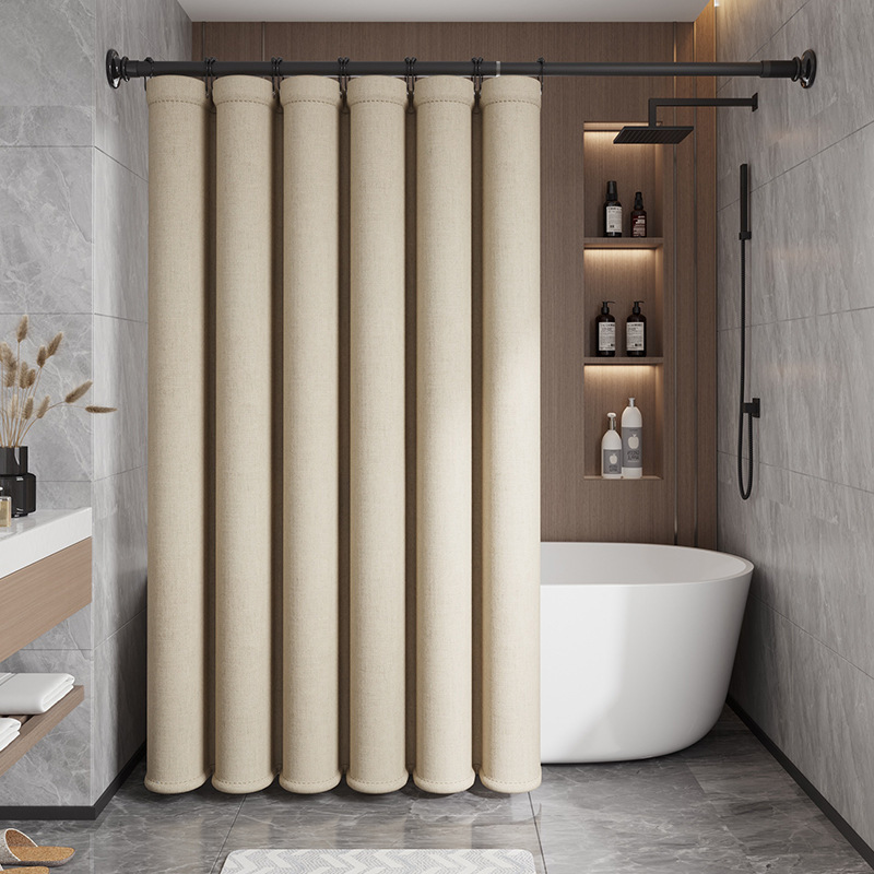 In-Stock Wholesale Shower Curtains, No-Drill Bathroom Partition Curtains, Waterproof Bathroom Hanging Curtains, Door Curtains, Thickened Waterproof for Wet and Dry Use