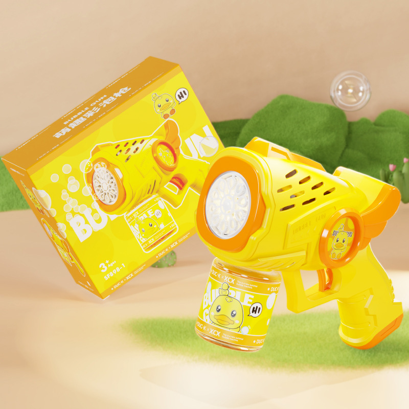 Dinosaurio automático transfronterizo lindo divertido pistola de burbujas eléctrica máquina de burbujas juguete regalo del día del niño al por mayor