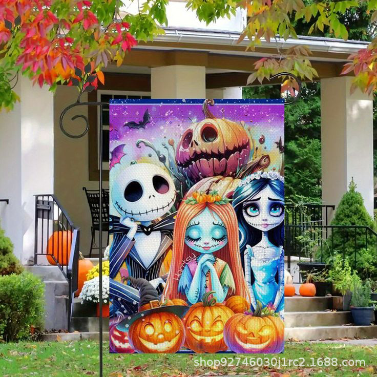 クロスボーダーガーデンフラッグ新しいハロウィンハイエンドパーティー雰囲気装飾屋外中庭装飾フラグカスタマイズ|undefined
