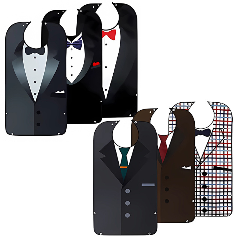 Cross-Border Hot-Selling Bibs for Middle-Aged and Elderly Care Eating and Drinking Double-Layer Waterproof Hot-Selling Bibs Eating Bibs