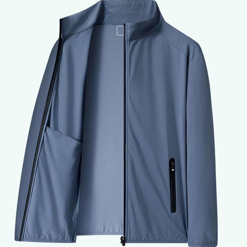 2024 Cross-border Collar Sun Protection Clothing Men's Summer Lightweight Breathable Quick-drying Jacket Outdoor Mountaineering Fishing Sun Protection Clothing