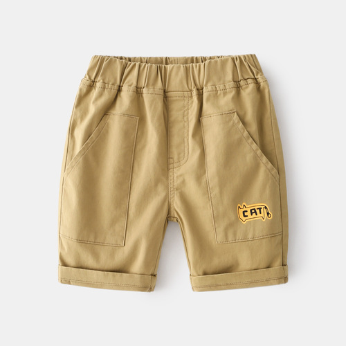 Wholesale cute boys 'summer shorts, thin 2024 new summer casual children's quarter pants, medium and small children's middle pants