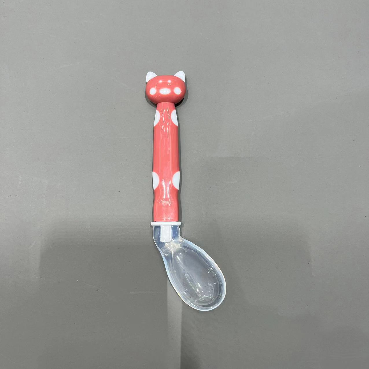 Cuchara de silicona para bebés, vajilla de alimentación para bebés, cuchara suave, cuchara de suplemento alimenticio de dibujos animados, cuchara, cuchara, cuchara doblada