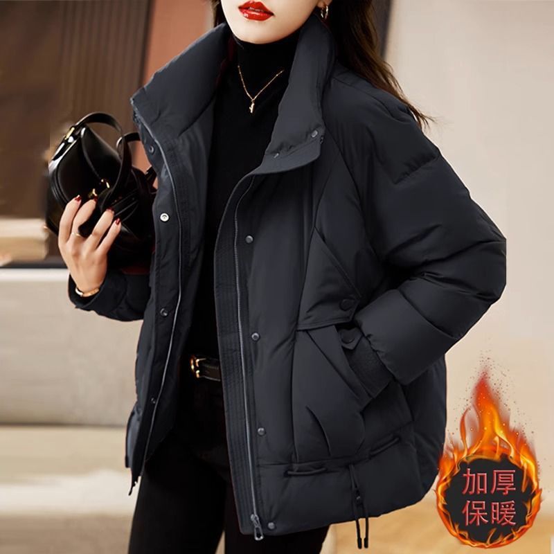 红色羽绒棉服女款2025新款冬季棉袄大码加厚棉服加厚洋气外套|undefined
