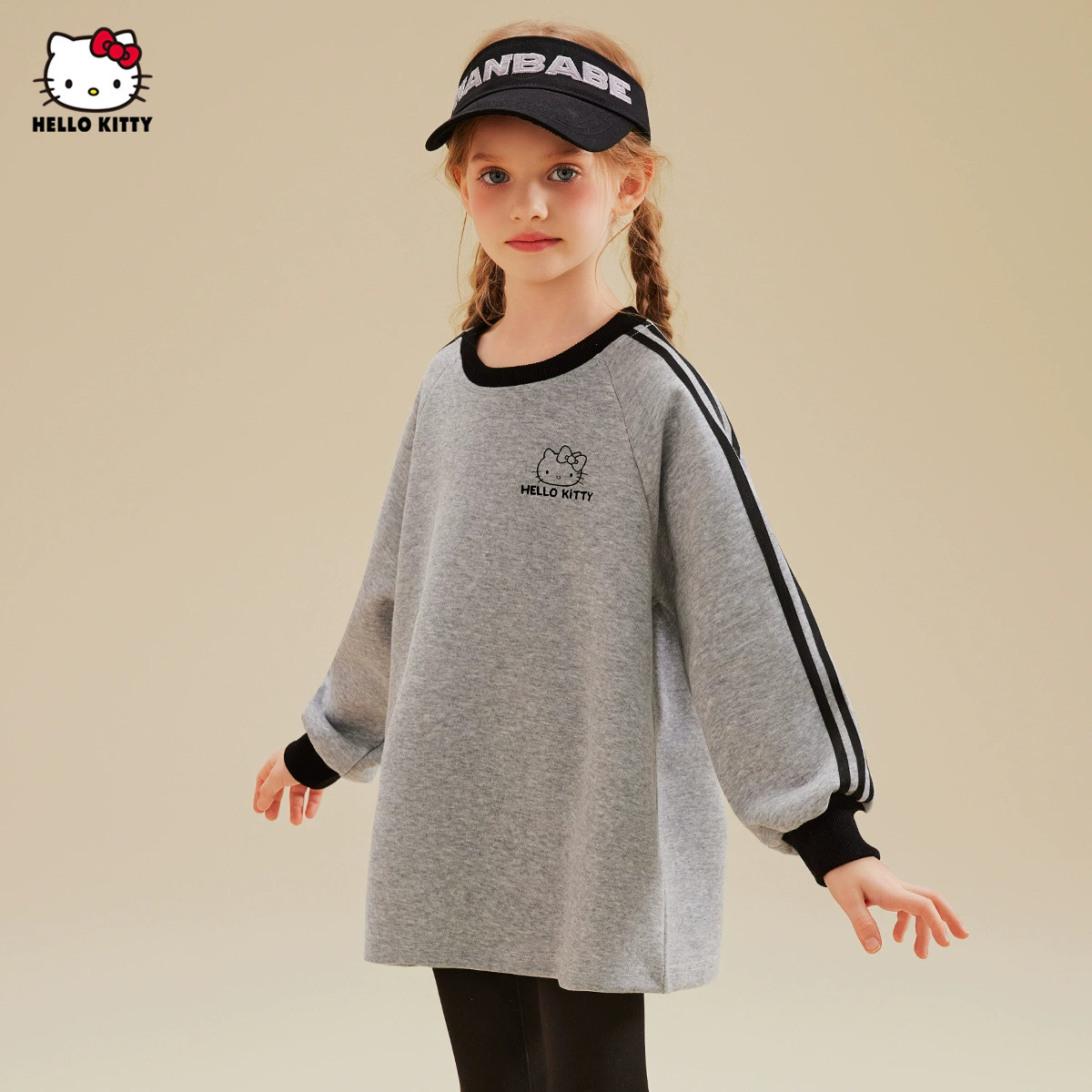 HelloKitty девушка весна осень спортивный стиль 2025 новый свитер бег повседневный сладкий прохладный блузка
