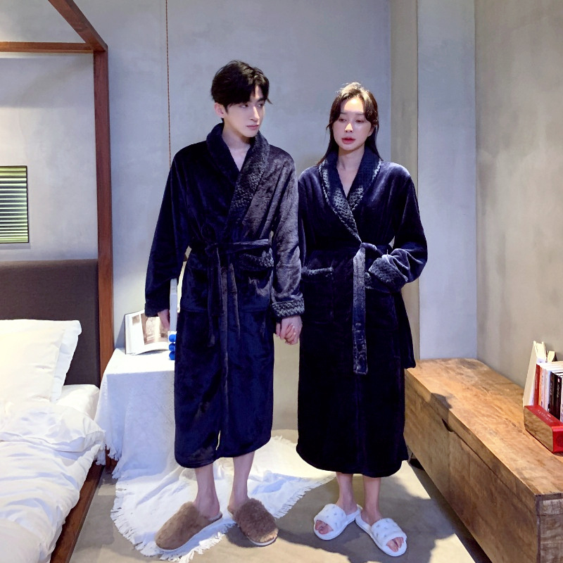 2022新款睡袍女冬季珊瑚绒加绒加厚可爱秋冬法兰绒睡衣长款家居服