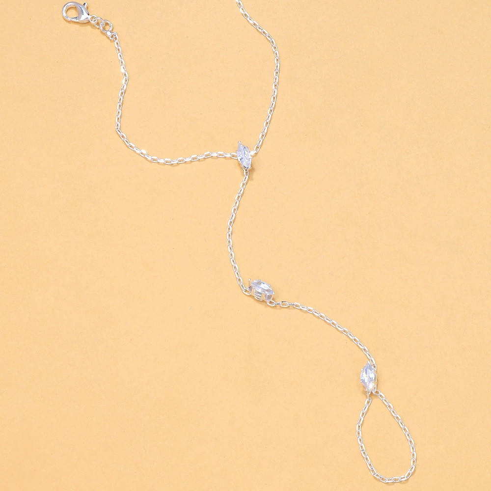 Cross-border hot style personalized diamond-connected finger…