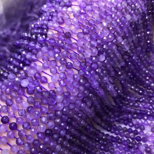 Natural Crystal Semi-finished Natural Gradient Amethyst 4-5mm Facet Round Bead