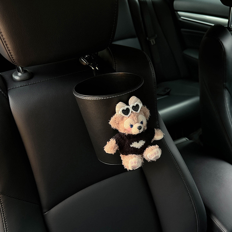 Shirley Mei Car Tissue Box and Trash Can Two-In-One Car Hanging Tissue Box Front and Rear Seat Back Storage Bucket