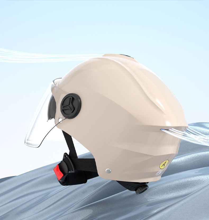 New National Standard Certified Dual-Mirror Electric Motorcycle Helmet for Women and Men, Electric Scooter Half Helmet, Summer Sun Protection Safety Helmet