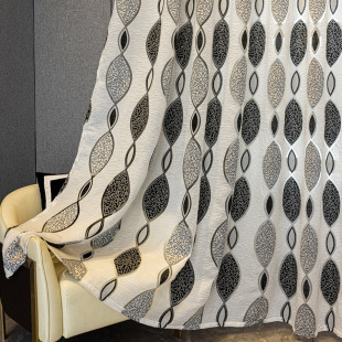 Elegant European-style jacquard window screen shading curtain living room balcony Villa Golden black and white cross-border Amazon AliExpress