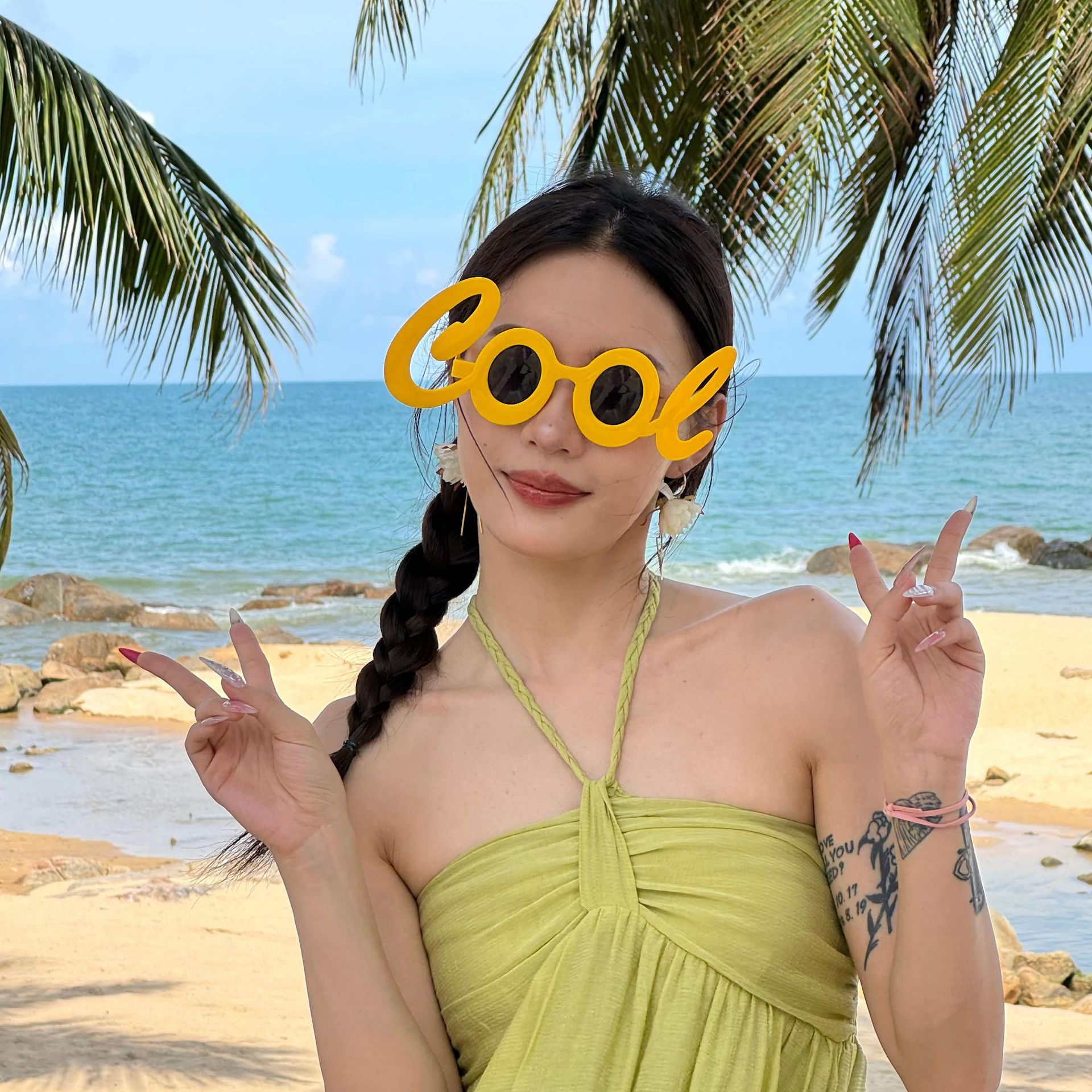 Gafas de Fiesta con Temática Hawaiana, ABS, Divertido, Decorativo, para Fiestas en la Playa y Festivales de Música
