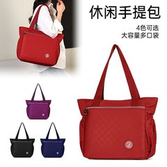 カジュアルな菱形刺繍ハンドバッグレディースバッグ大容量シンプル通勤ショルダーバッグオックスフォード布実用的な多用途トートバッグ