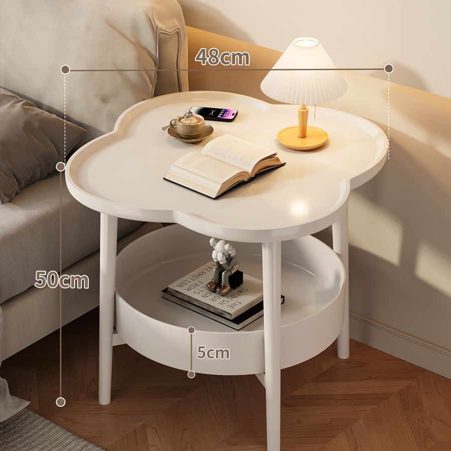 [안정적인 베스트셀러] 탄소강 프레임 더블 레이어 수납-크림 화이트