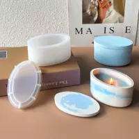 Round candle, storage box, silicone mold