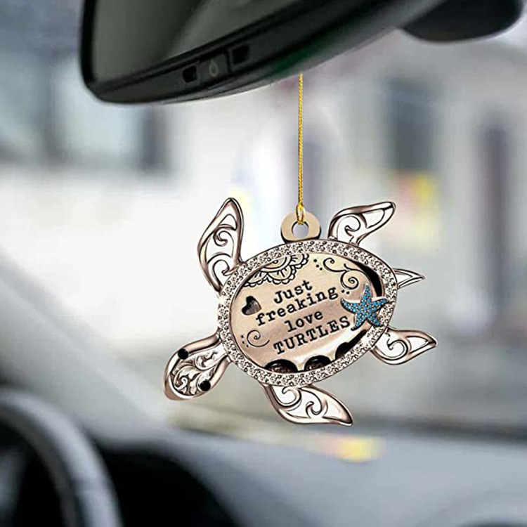 Transfronteriza última creativa gran cantidad de dibujos animados promoción tortuga espejo retrovisor del coche mochila colgante artesanía decoraciones